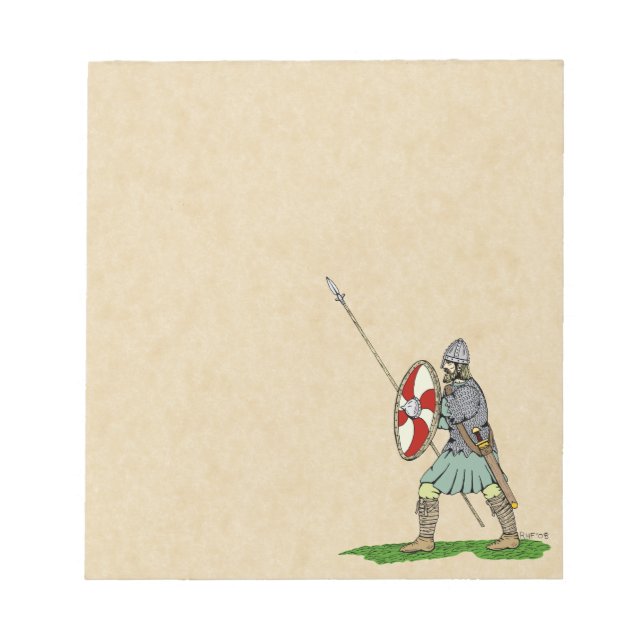 Medieval English/Saxon Warrior Notepad (Front)