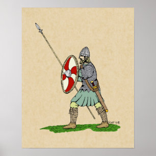 Medieval English/Saxon Warrior Poster