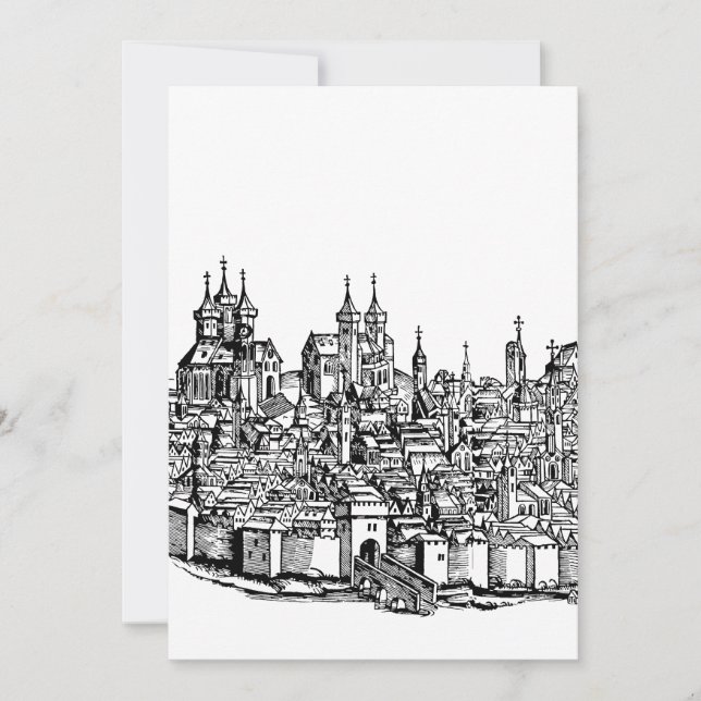 Medieval Erfurt Premium Chronicle of Thuringia Art Invitation (Front)