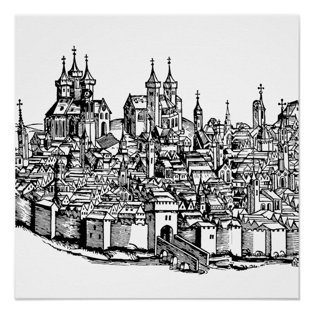 Medieval Erfurt Premium Chronicle of Thuringia Art Poster (Front)