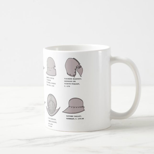 Medieval European helmets Coffee Mug (Right)