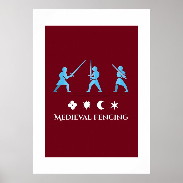 Medieval Fencing – Minimal Knight Guards Poster (Front)