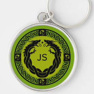 Medieval Fire Dragon Timepiece Key Ring
