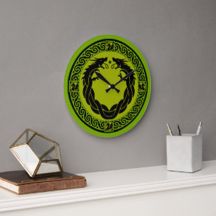Medieval Fire Dragon Timepiece Large Clock