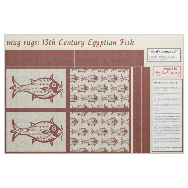 Medieval Fish mug rugs Fabric (Fat Quarter)