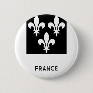 Medieval France Heraldic Print Monochromatic Art 6 Cm Round Badge