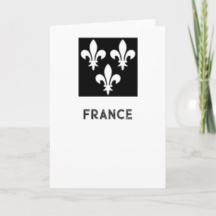 Medieval France Heraldic Print Monochromatic Art Card