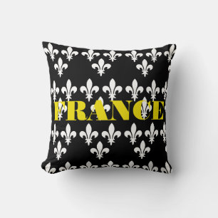 Medieval France Heraldic Print Monochromatic Art Cushion