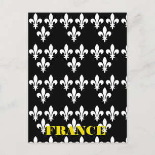 Medieval France Heraldic Print Monochromatic Art Postcard