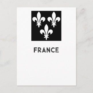 Medieval France Heraldic Print Monochromatic Art Postcard
