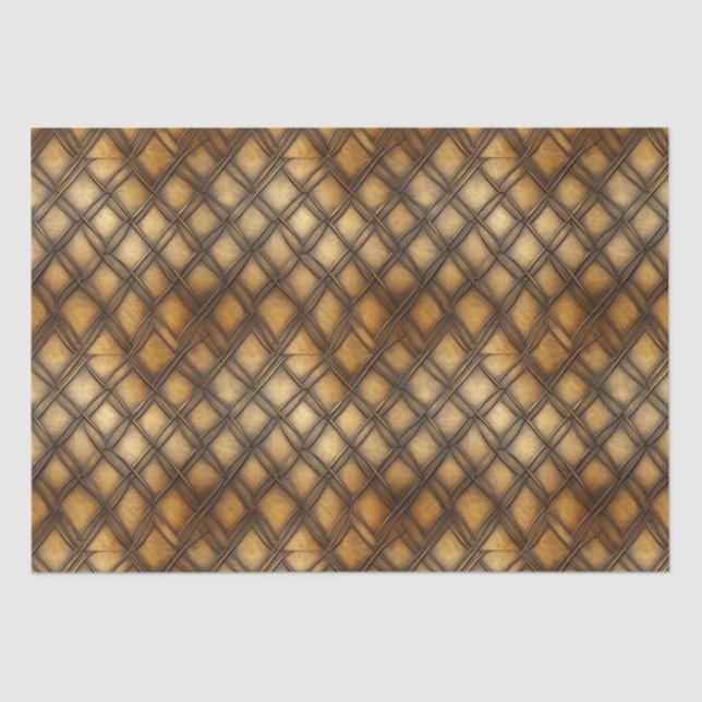 MEDIEVAL GOLD WOOD METAL DECOUPAGE TISSUE PAPER (Front)