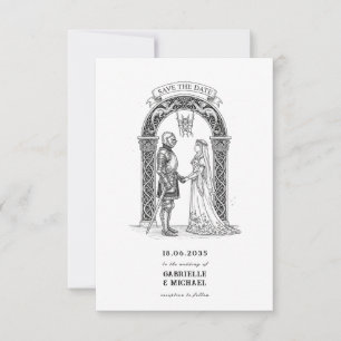 Medieval Gothic Knight Bride Groom Arch Save The Date
