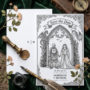 Medieval Gothic Knight Bride Groom Save The Date
