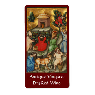 MEDIEVAL GRAPE VINEYARD HARVEST Antique Grapevine 