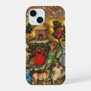 MEDIEVAL GRAPE VINEYARD HARVEST Antique Grapevine iPhone 15 Case