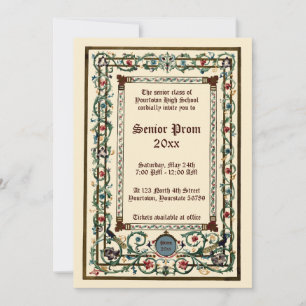 Medieval Illuminated Prom Invitation