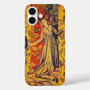 Medieval Italian Red Blue Yellow Chinoiserie  iPhone 16 Plus Case