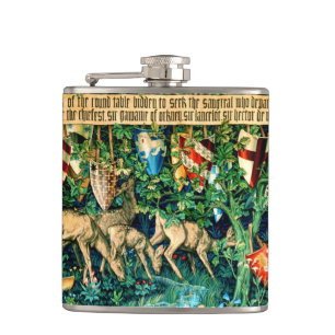 Medieval King Arthur William Morris Hip Flask