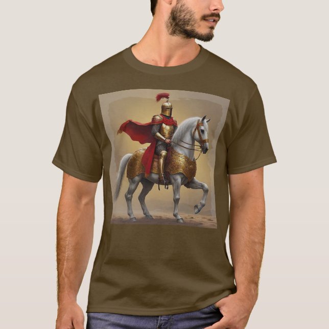 Medieval Knight and Horse T-Shirt (Front)