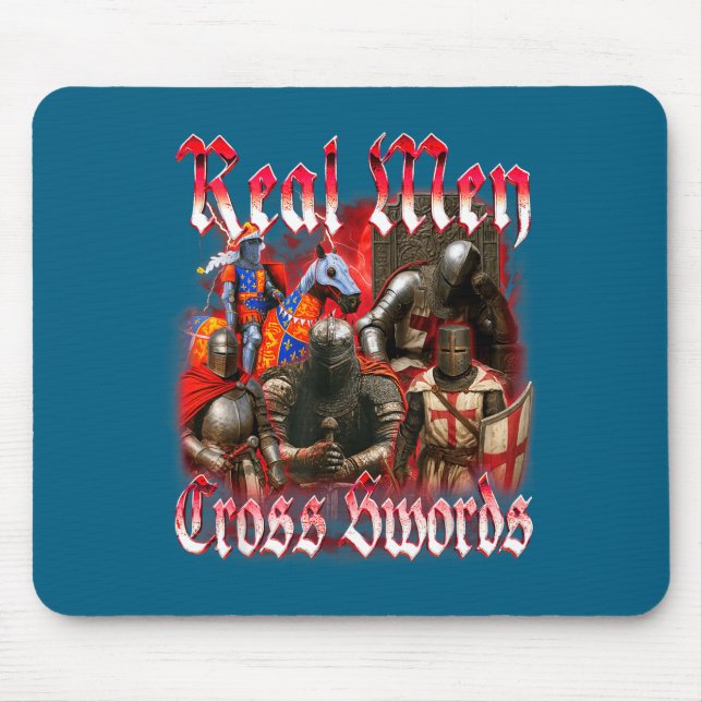 Medieval Knight Armor Meme Renaissance Real Men Cr Mouse Mat (Front)