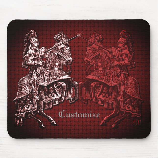 Medieval Knights Red Mouse Mat (Front)