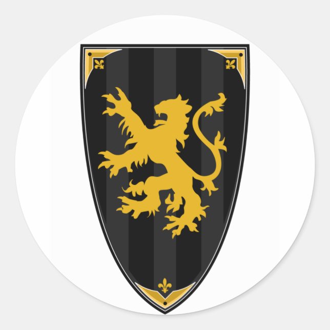 Medieval Knights Shield Sticker (Front)