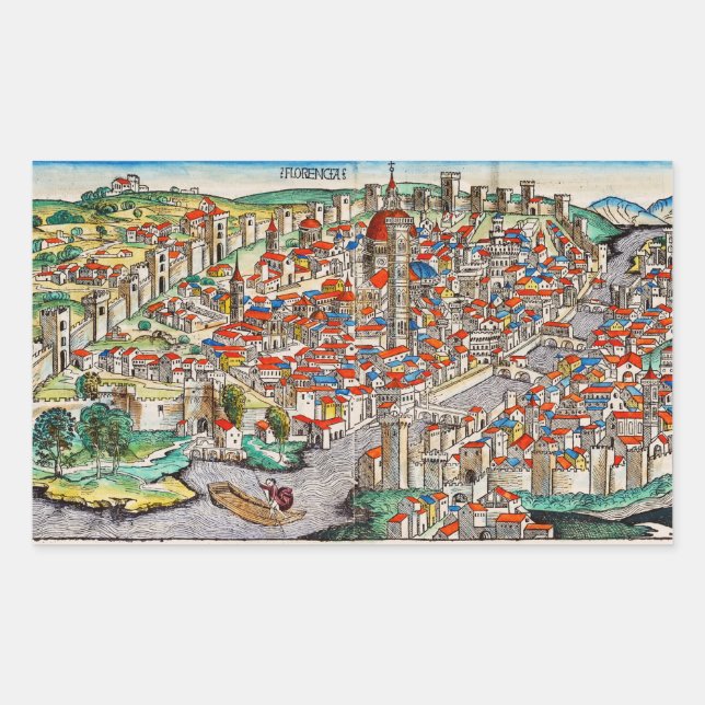 Medieval landmark of Florence in Italy Rectangular Sticker (Front)
