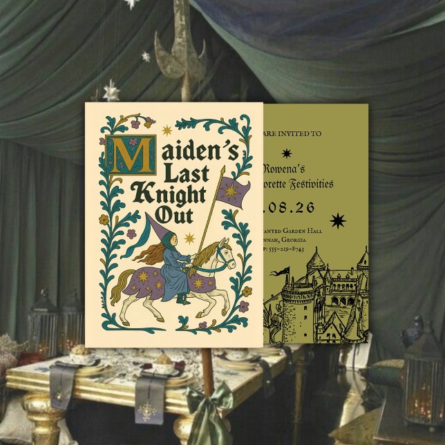 Medieval “Last Knight Out” Bachelorette Invitation (Creator Uploaded)