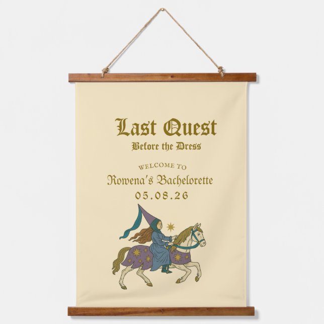 Medieval “Last Quest Bachelorette Welcome Hanging Tapestry (Front)