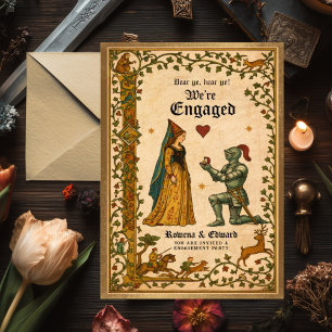 Medieval Manuscript Engagement Party  Invitation
