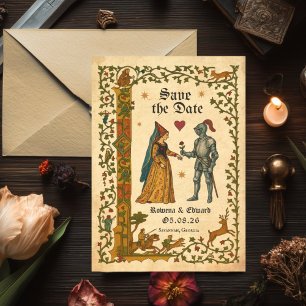 Medieval Manuscript Save the date Invitation