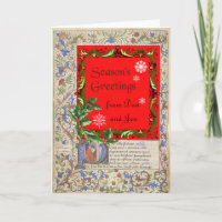 Medieval manuscript winter season Card