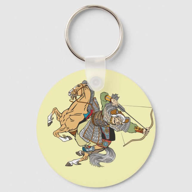 medieval Mongol warrior Key Ring (Front)