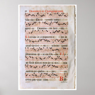 Medieval Music Score Poster