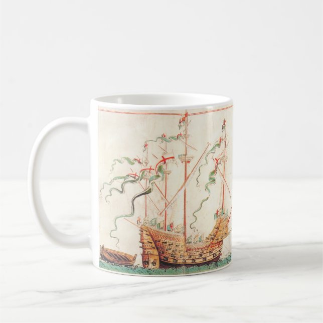 Medieval Naval Ship Coffee Mug (Left)