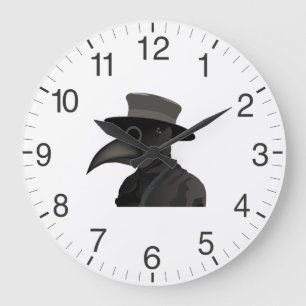Medieval Plague Doctor Large Clock