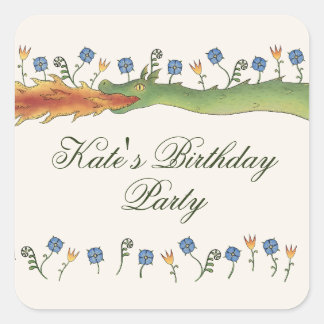 Medieval Ren Faire dragon Square Sticker