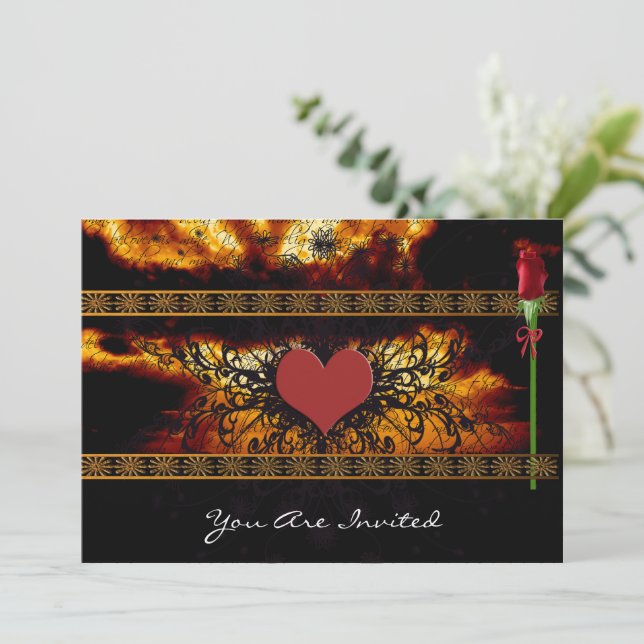 Medieval Renaissance Clouds  Wedding Invitations (Standing Front)