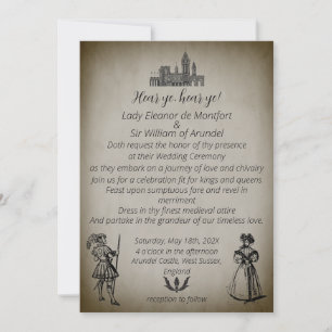 Medieval Renaissance Dark Parchment Wedding Invitation