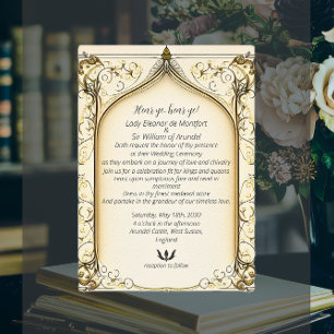 Medieval Renaissance Fantasy Arched Parchment Invitation