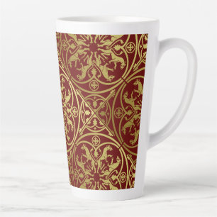 Medieval Renaissance Herald Lion Leopard Metallic  Latte Mug