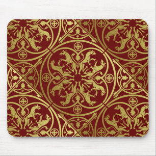 Medieval Renaissance Herald Lion Leopard Metallic  Mouse Mat