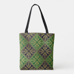 Medieval Renaissance Herald Lion Leopard Metallic Tote Bag