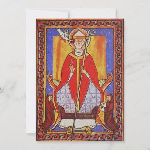 Medieval Saint Gregory the Great Icon  Invitation