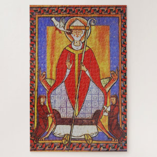 Medieval Saint Gregory the Great Icon  Jigsaw Puzzle
