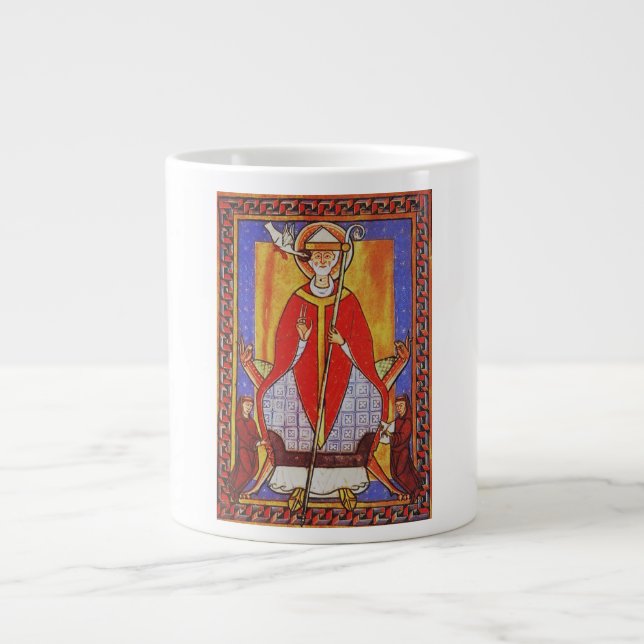 Medieval Saint Gregory the Great Icon  Large Coffee Mug (Front)