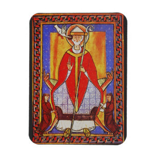 Medieval Saint Gregory the Great Icon  Magnet