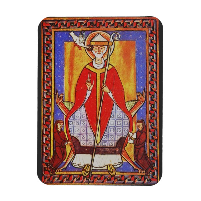 Medieval Saint Gregory the Great Icon  Magnet (Vertical)