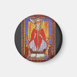 Medieval Saint Gregory the Great Icon  Magnet