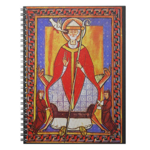Medieval Saint Gregory the Great Icon  Notebook